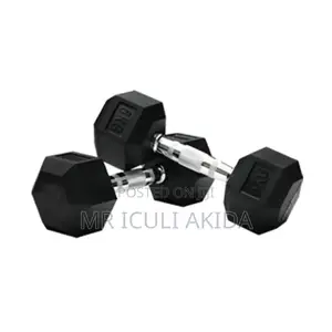 5kgs Hexagonal Cast Iron Gym/Home Fitness Dumbbell Set