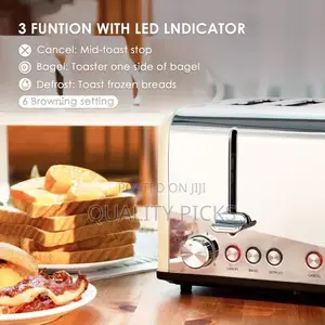 Commercial Toaster Automatic Pop Up 4 Slice Stainless Steel