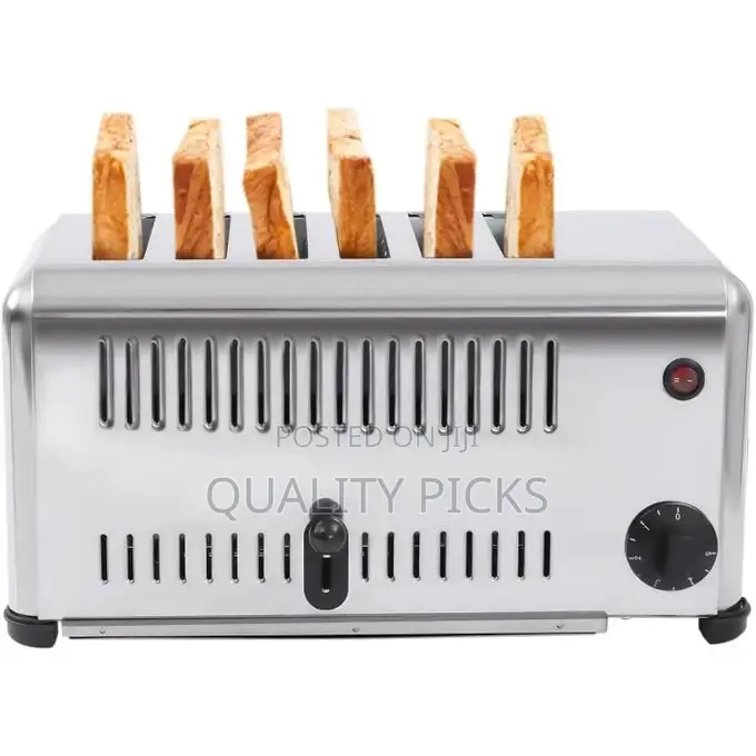 6 Slice Bread Toaster, 1680W 110V Stainless Steel Commercial
