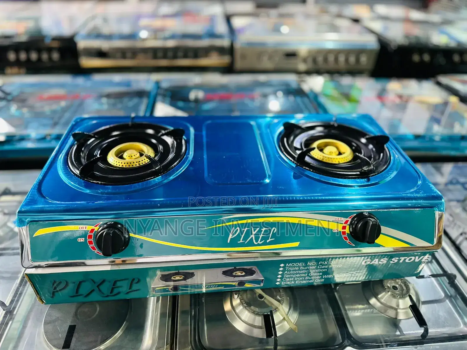 Pixel Double Stainless Gas Burner . Gas Cookers
