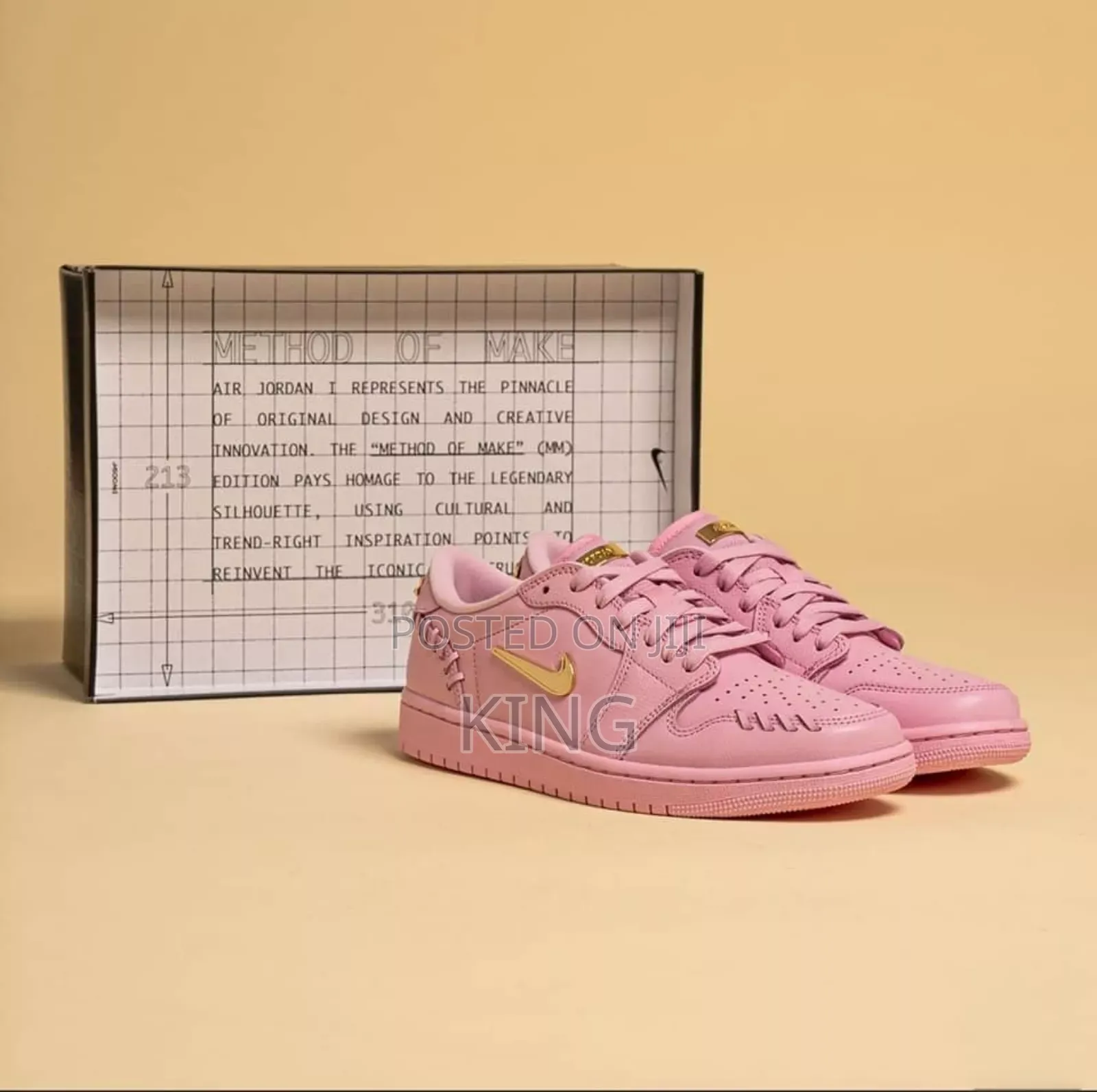 Vogue Air Jordan 1 Low Method of Make" Perfect Pink Sneakers