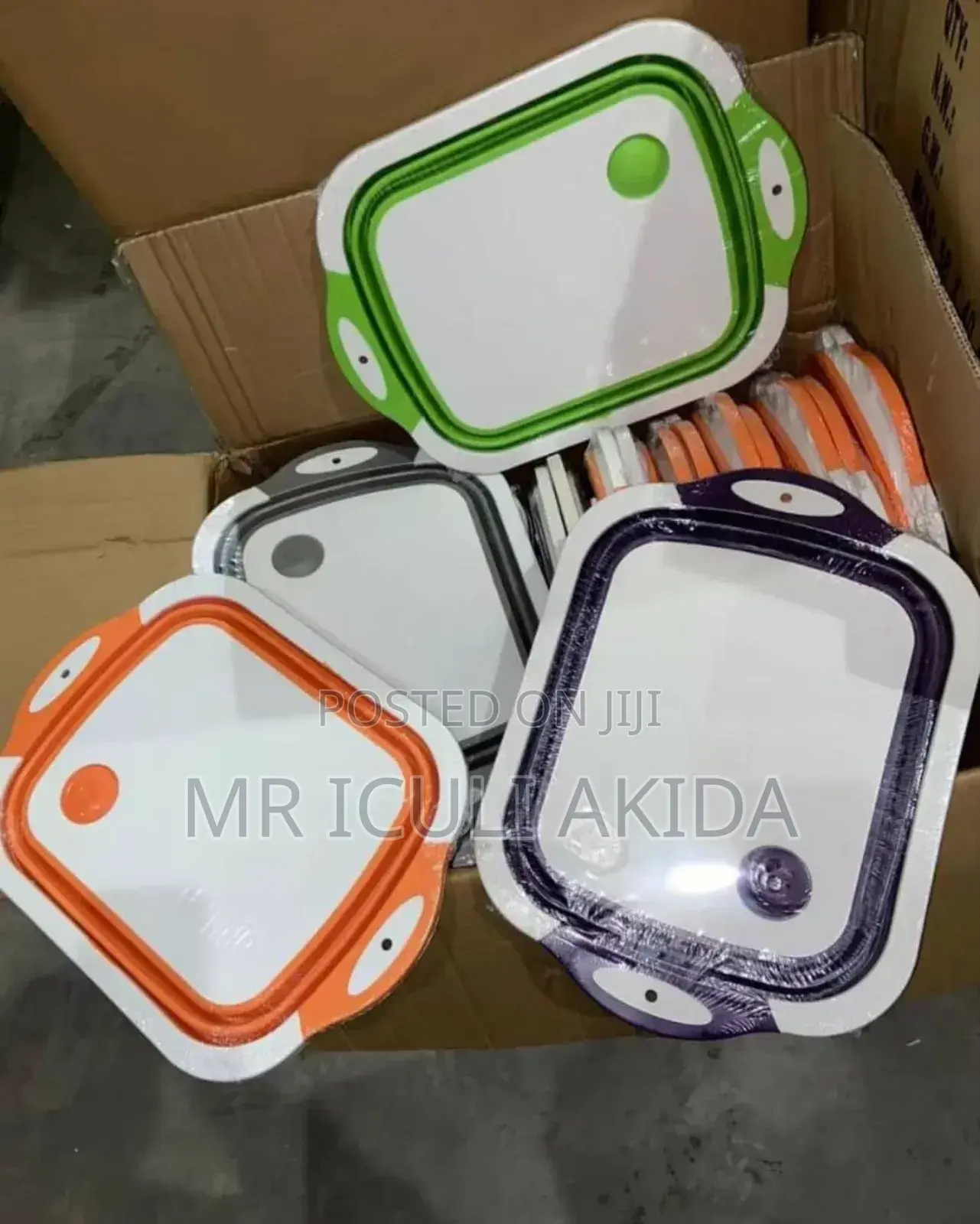 Folding/Unfolding Silicone Plastic Kitchen Chopping Board
