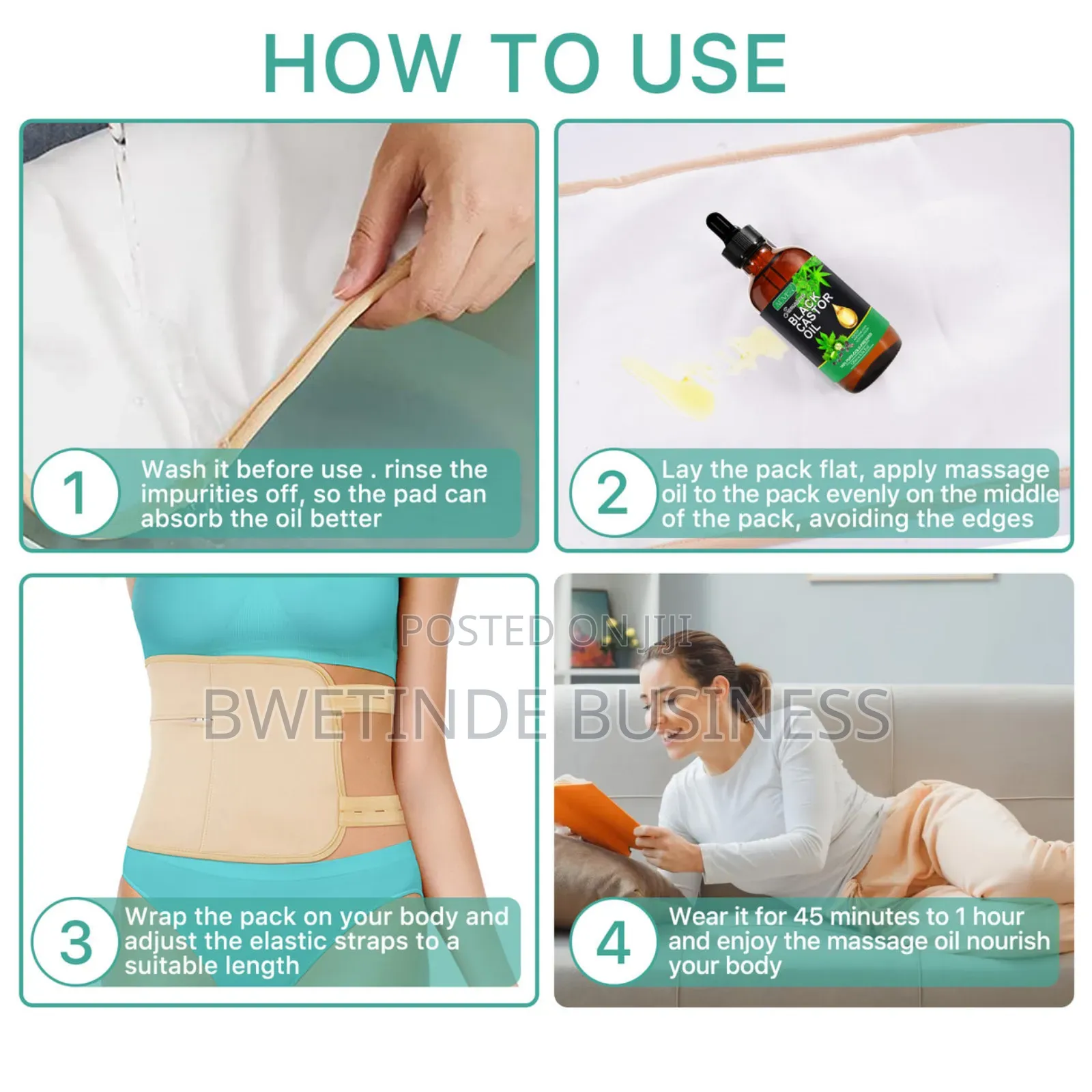 Jamaican Black Castor Oil Waist Wrap Kit