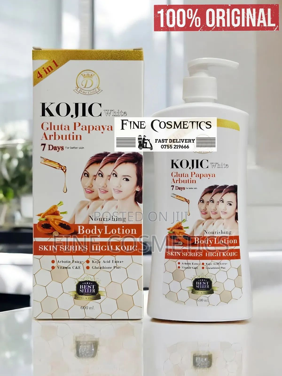 KOJIC WHITE Gluta Papaya Arbutin 7days Skin Whitening Lotion