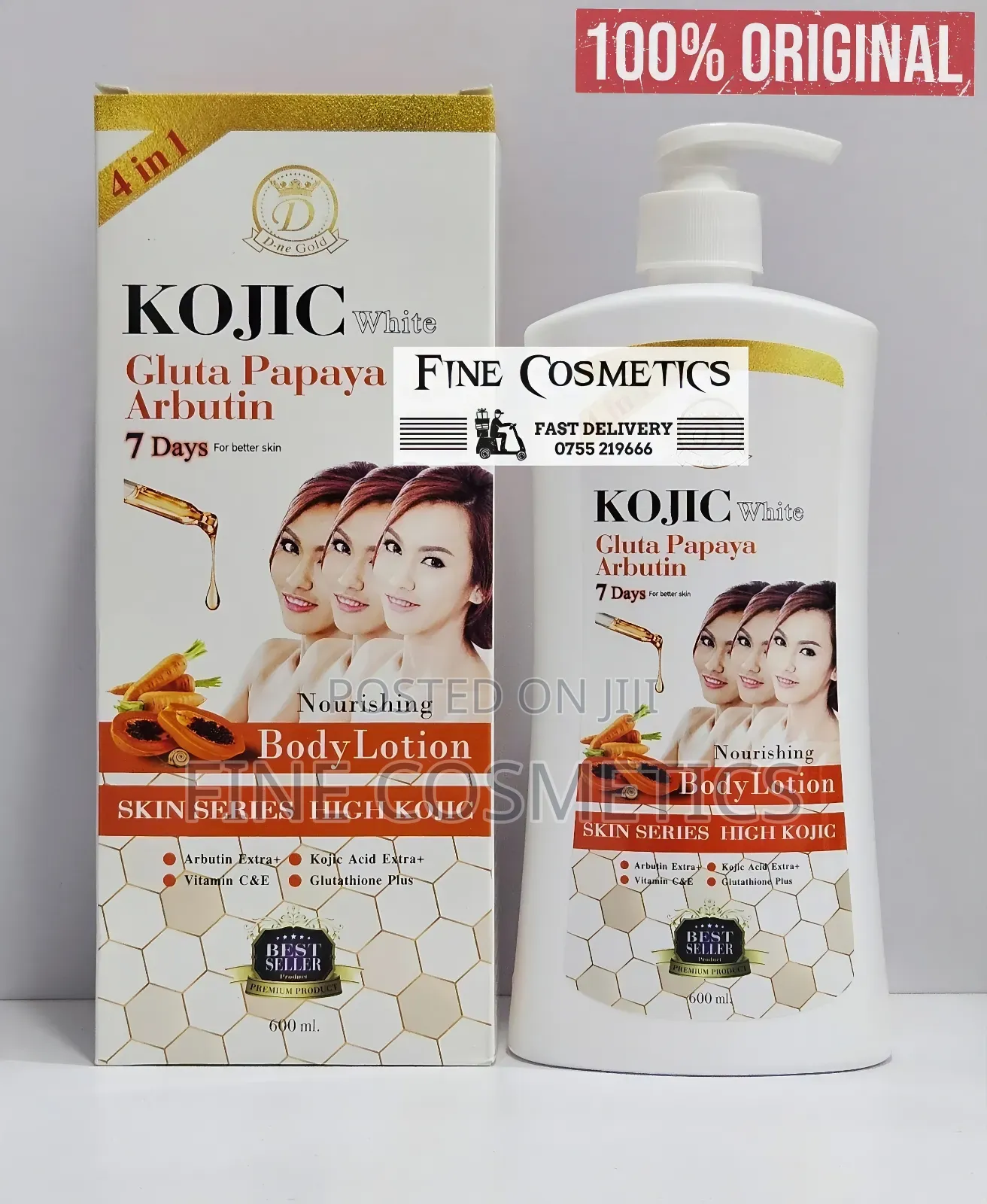 KOJIC WHITE Gluta Papaya Arbutin 7days Skin Whitening Lotion