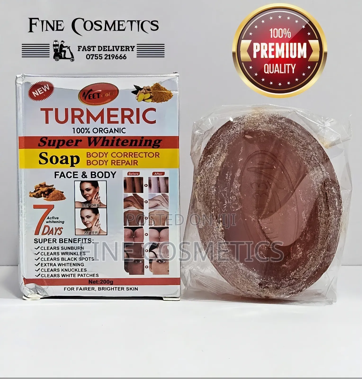 AUTHENTIC Veetgold Turmeric Super Whitening Body Repair Soap