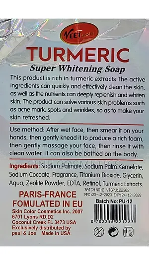 AUTHENTIC Veetgold Turmeric Super Whitening Body Repair Soap