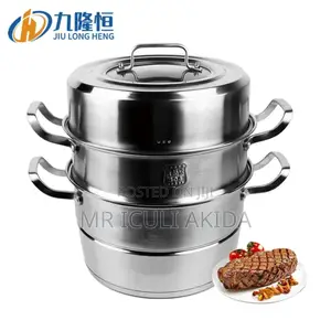 3tier Stainlessteel Steamer Pot WTH Stackable Pan,Insert Lid