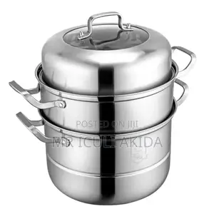3tier Stainlessteel Steamer Pot WTH Stackable Pan,Insert Lid