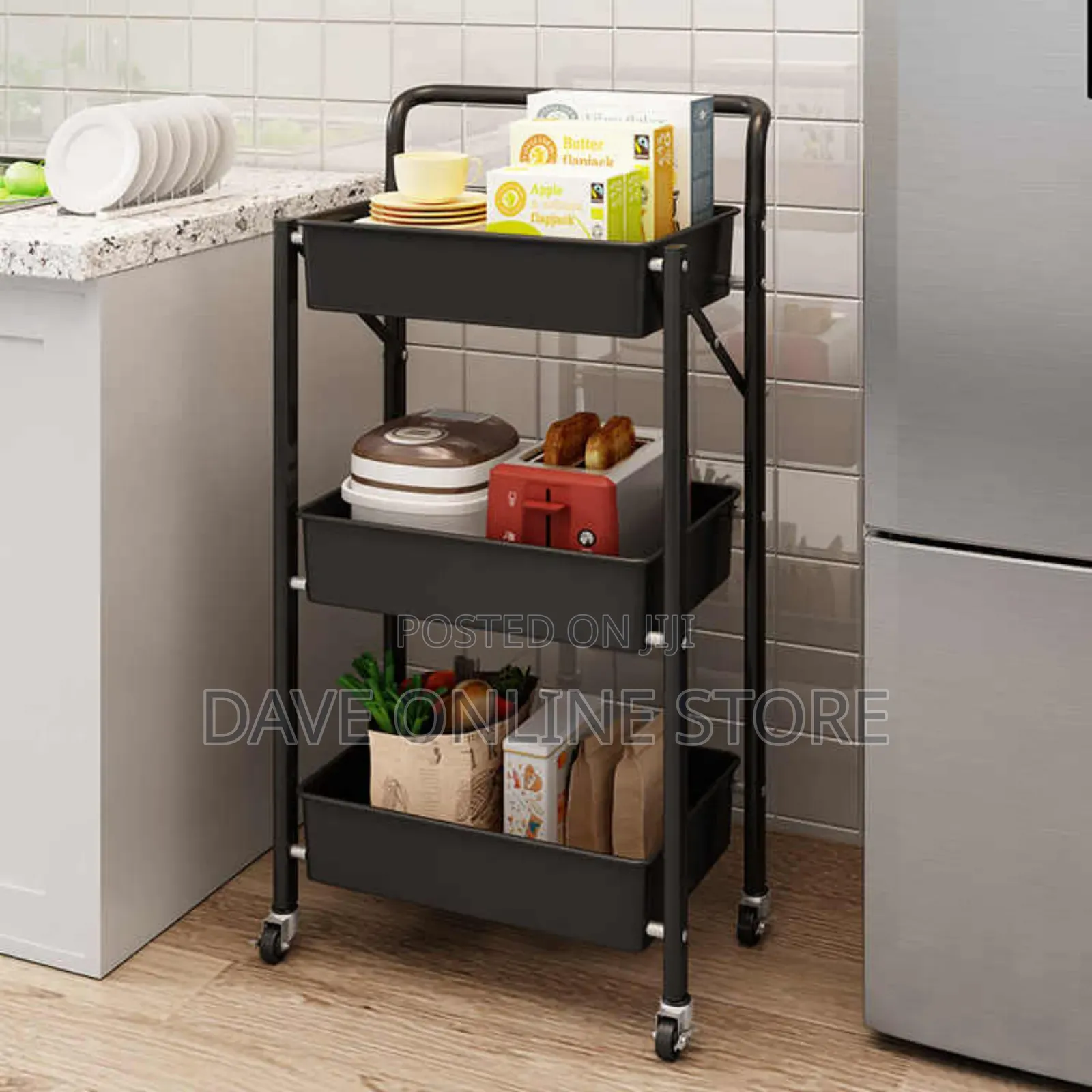 Kitchen Multifunctional Shelf Cart, With Wheels