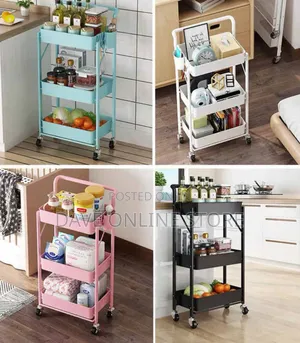 Kitchen Multifunctional Shelf Cart, With Wheels