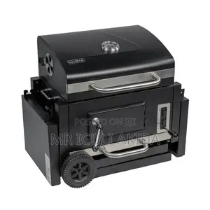 Foldable Wagon Charcoal Barbecue Grill WTH Wheels,Side Table