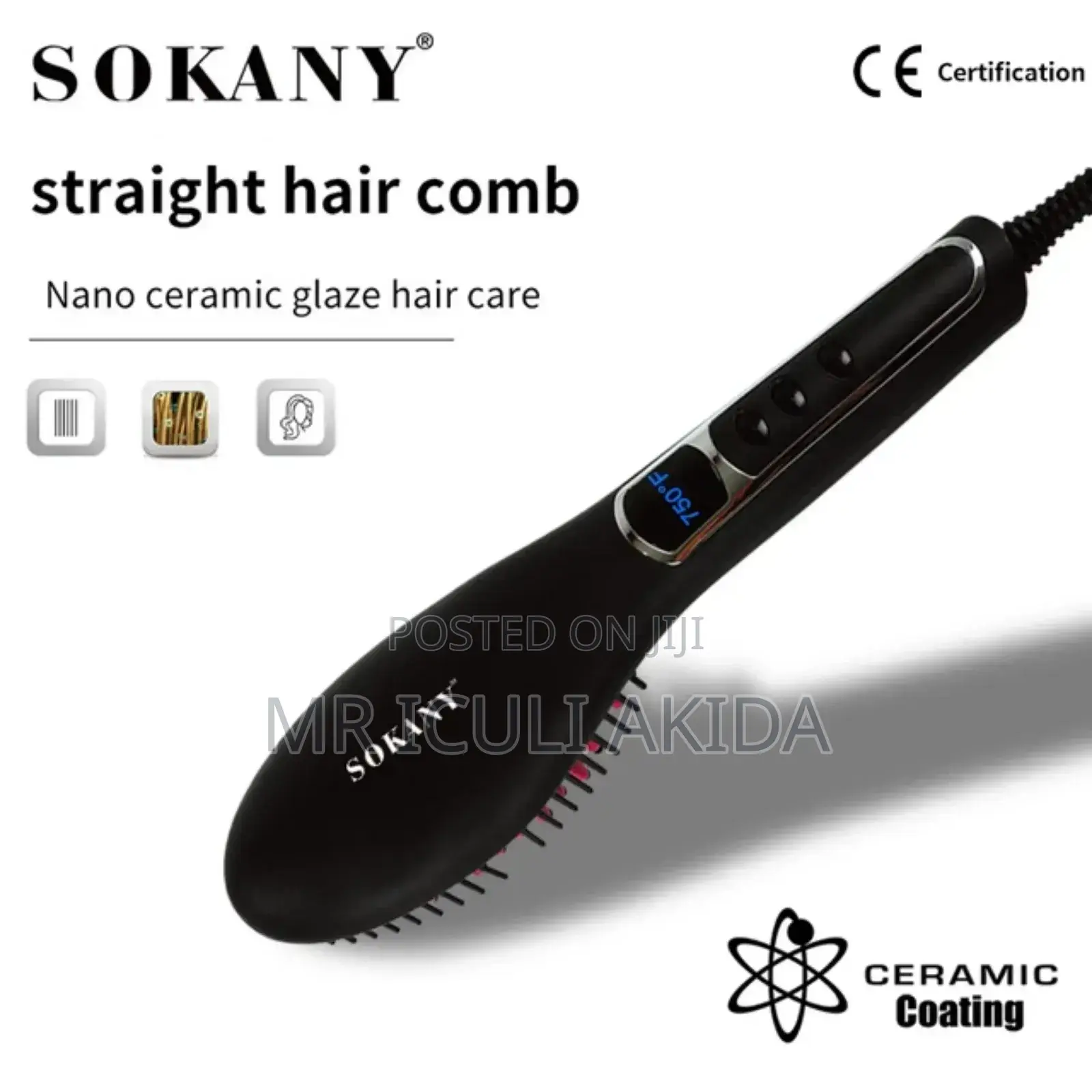 Sokany Electric Nano Ceramic Straight Hair Comb