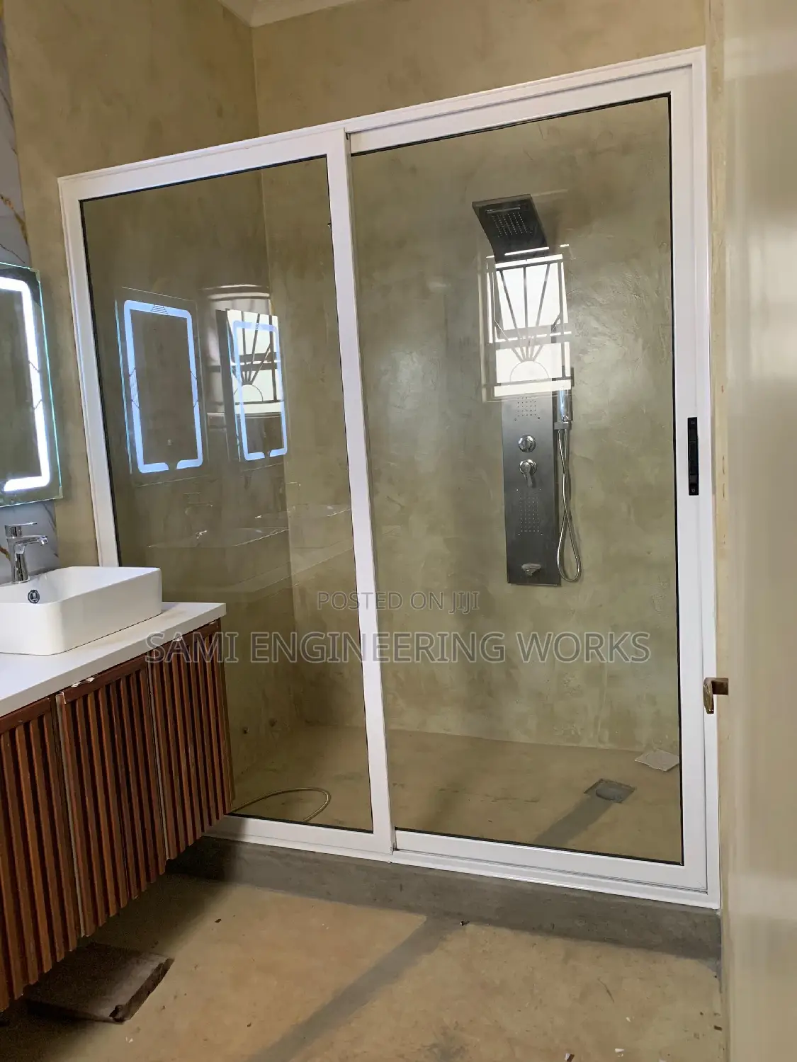 Aluminum Slidding Bathroom Door With Clear Glasses