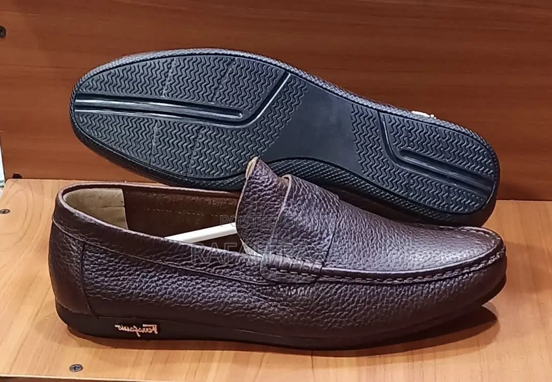 Original Coffee Brown Ferragamo Flat Sole Leather Moccasins