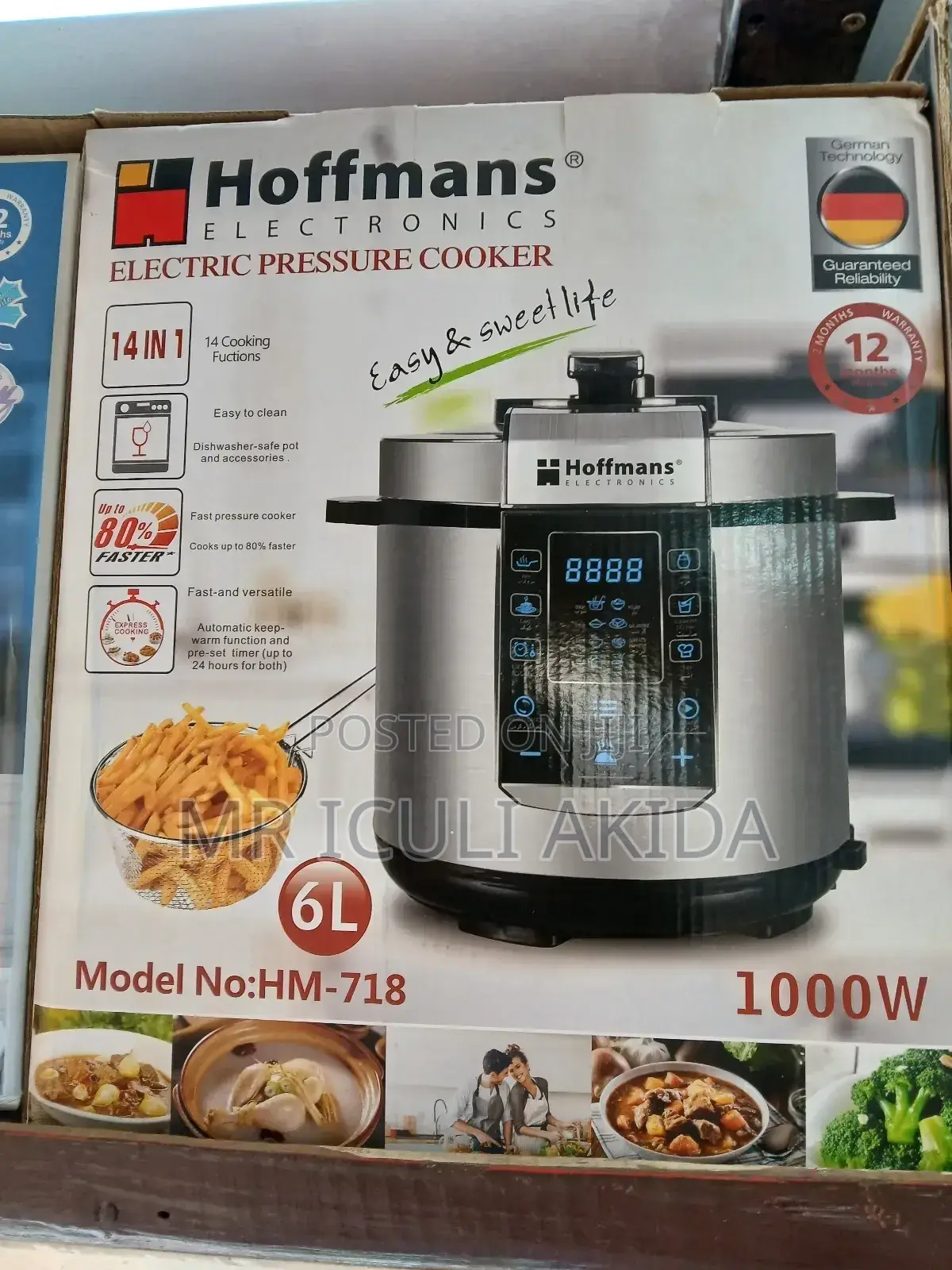 Hoffman's 6L 14in1 Electric Pressure Cooker