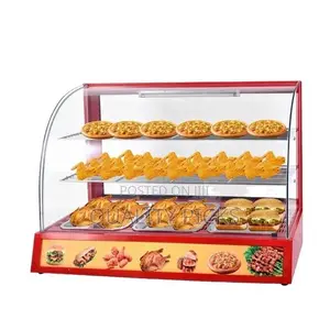 Big Commercial Electric Curved Glass Hot Snacks Warmer