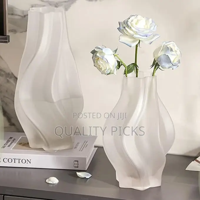 Modern Art Twists Ceramic Flower Vase, Irregular Shaped
