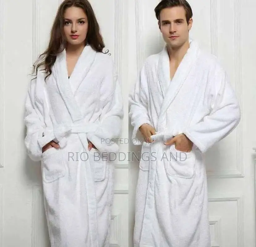 Cotton Bathrobe / Plain White