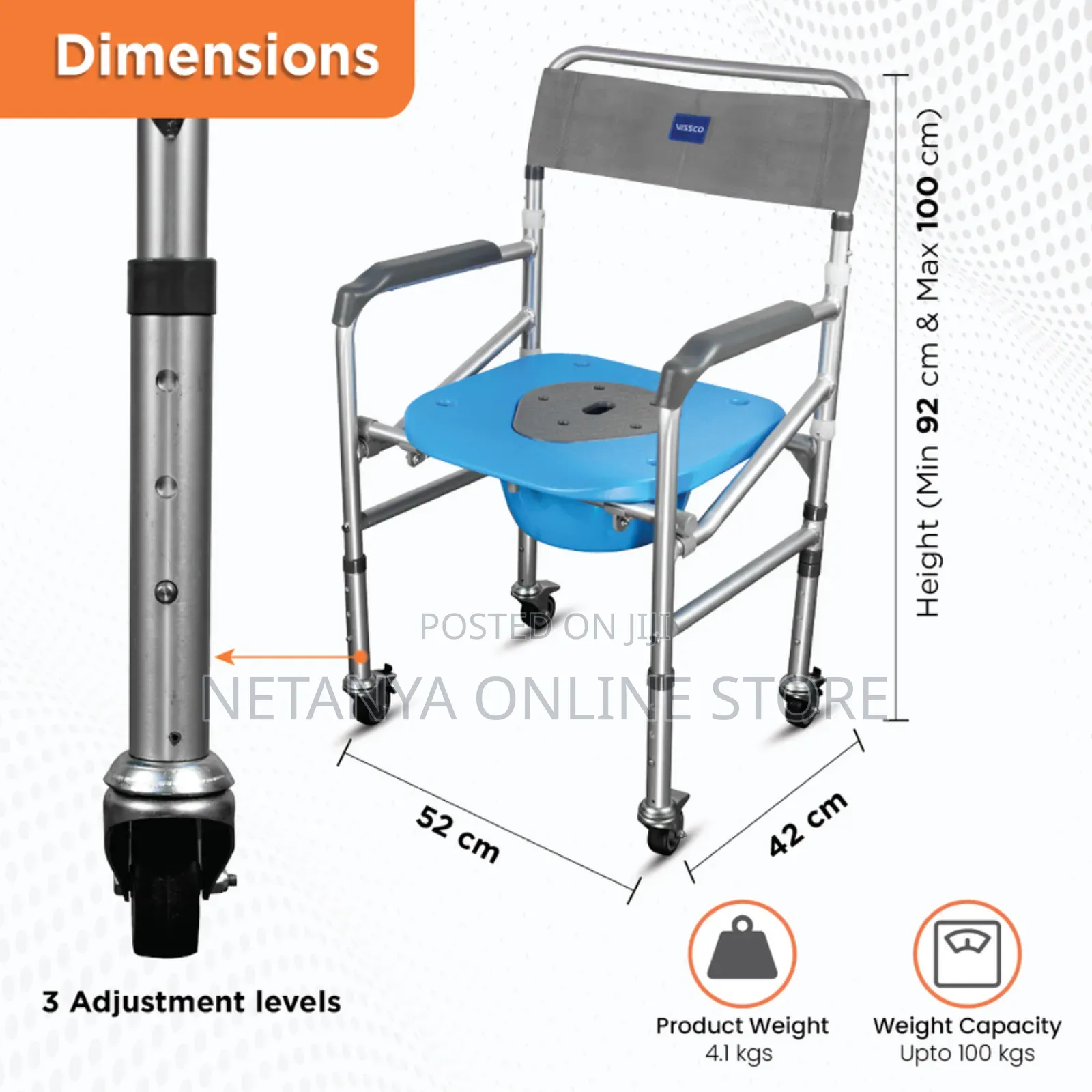 Premium Quality 3in1 Adult Potty Chair