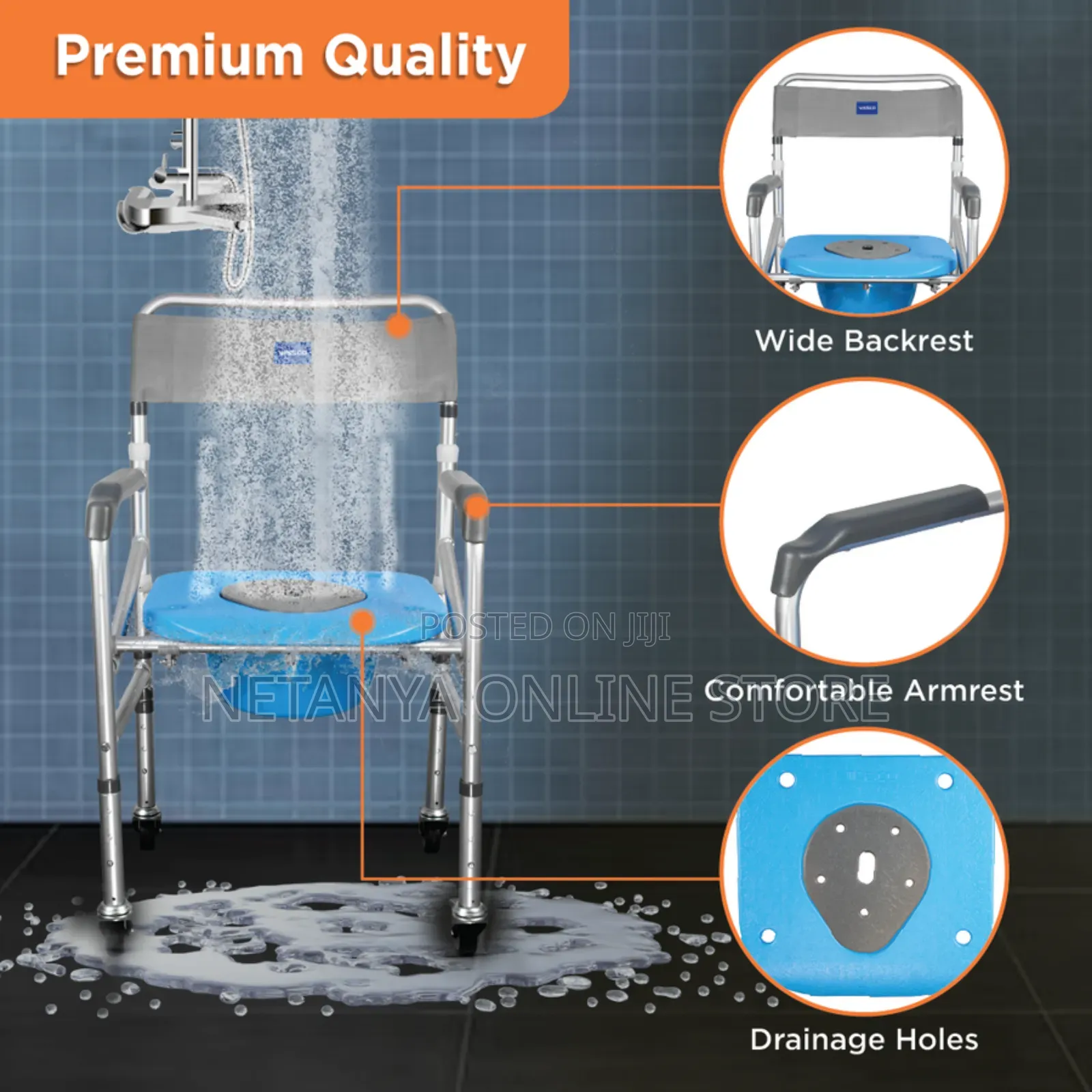 Premium Quality 3in1 Adult Potty Chair