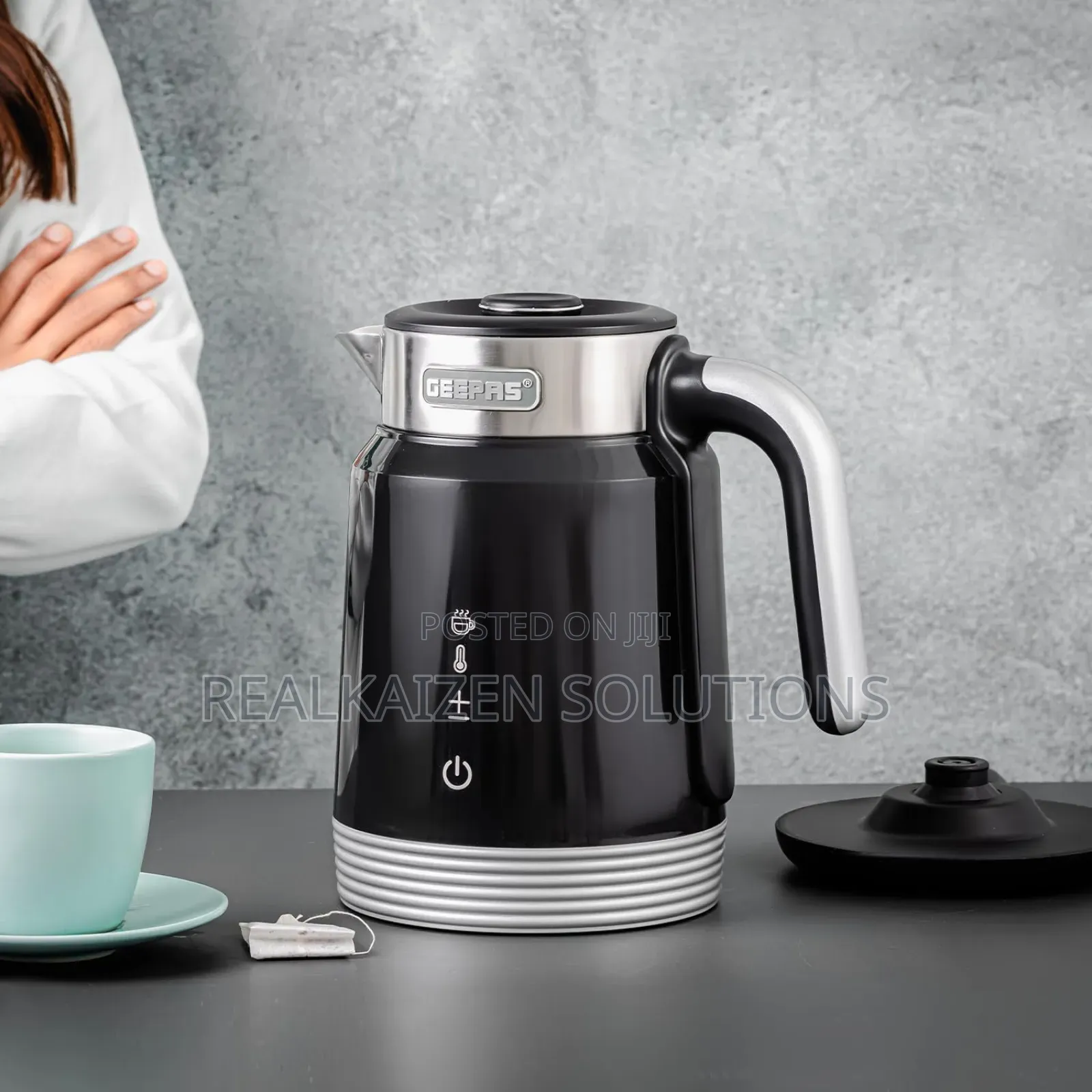 GEEPAS 1.7L Smart Rapid Boil Dualwall Stainless Steel Kettle