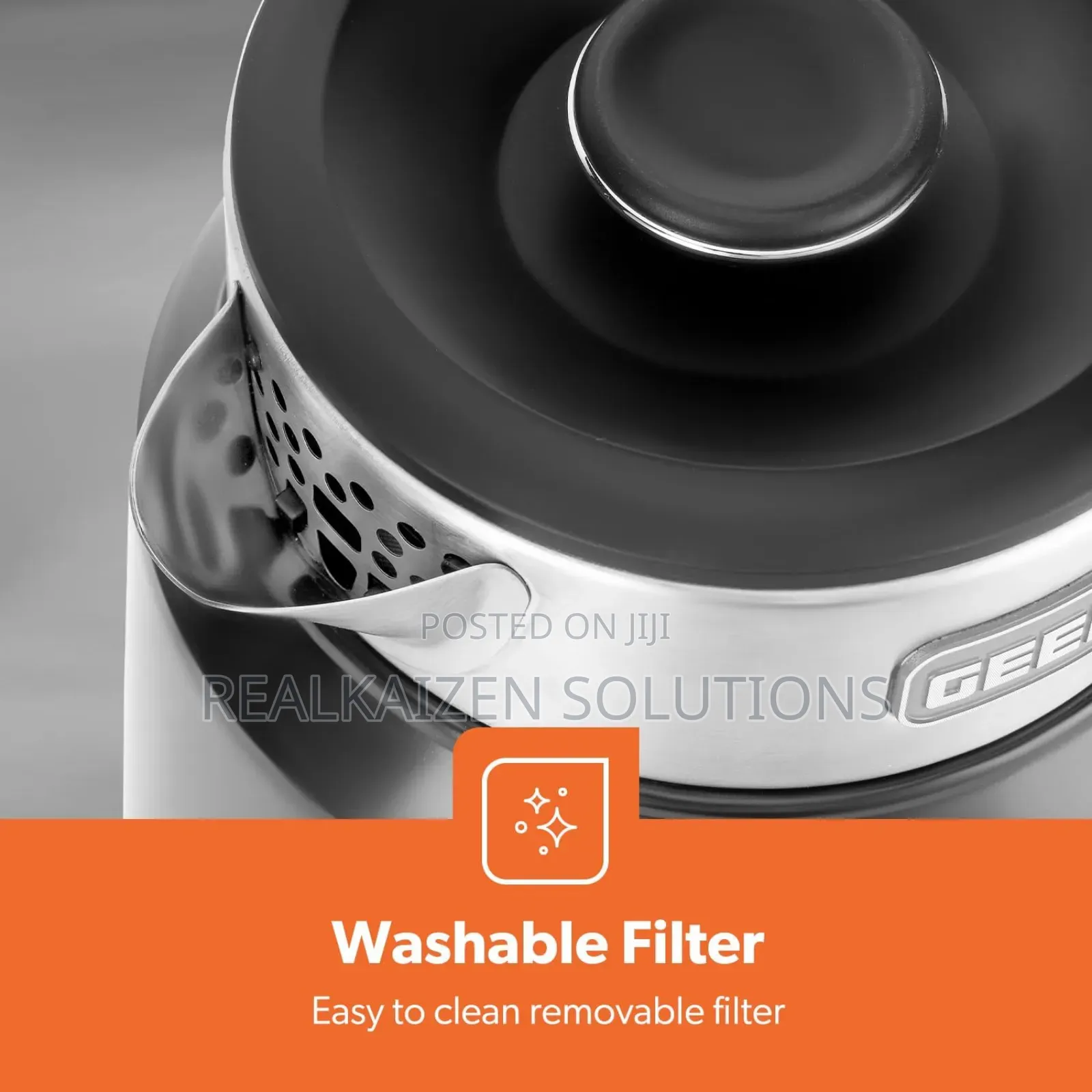 GEEPAS 1.7L Smart Rapid Boil Dualwall Stainless Steel Kettle