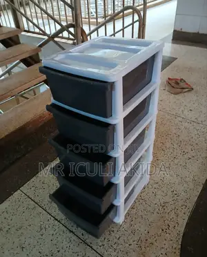 5tier Gray Plastic Kitchen,Babystuff,Office Shelf Organiser