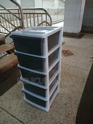 5tier Gray Plastic Kitchen,Babystuff,Office Shelf Organiser