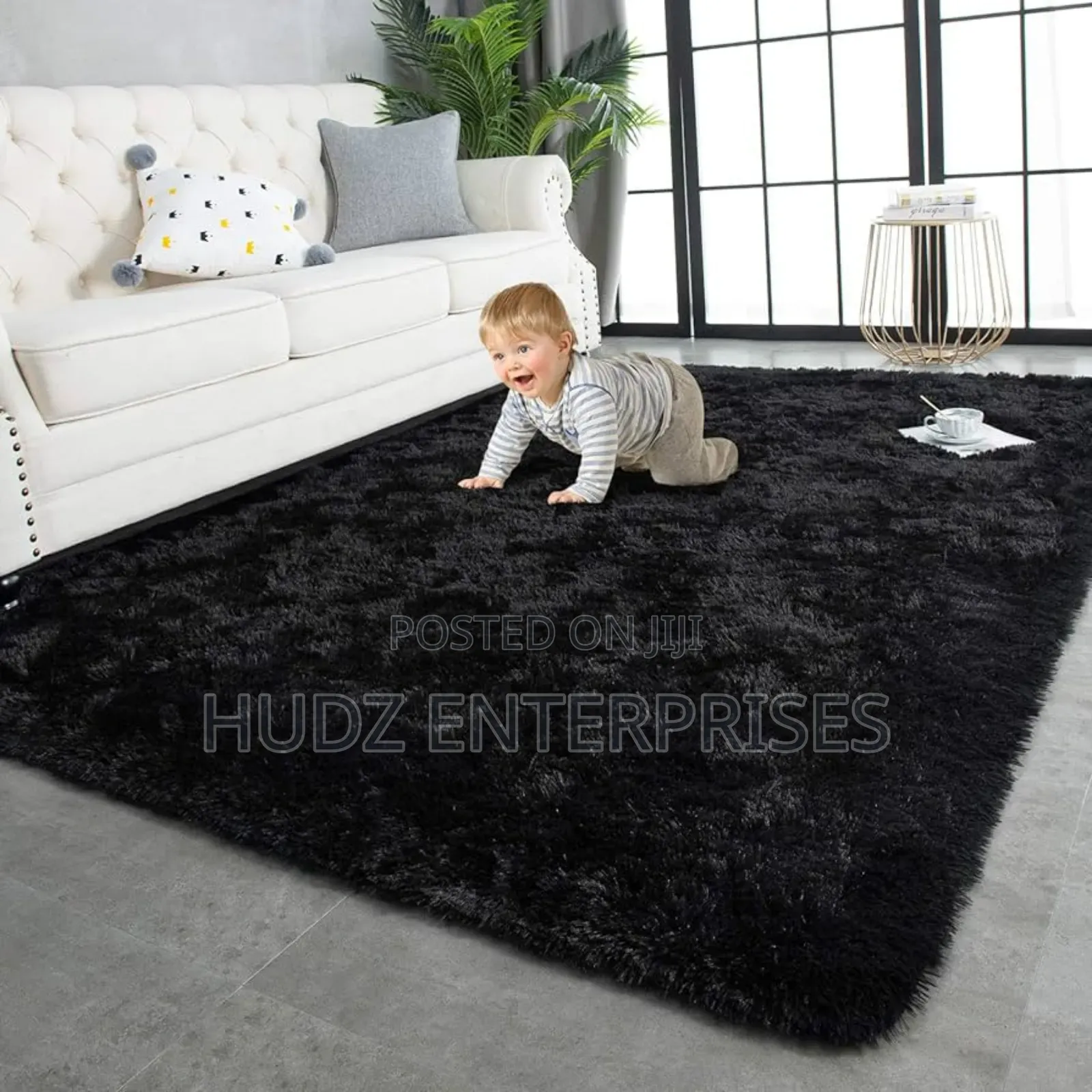 Fluffy Center Carpet Medium Size 1.5by 2meters Blue Color