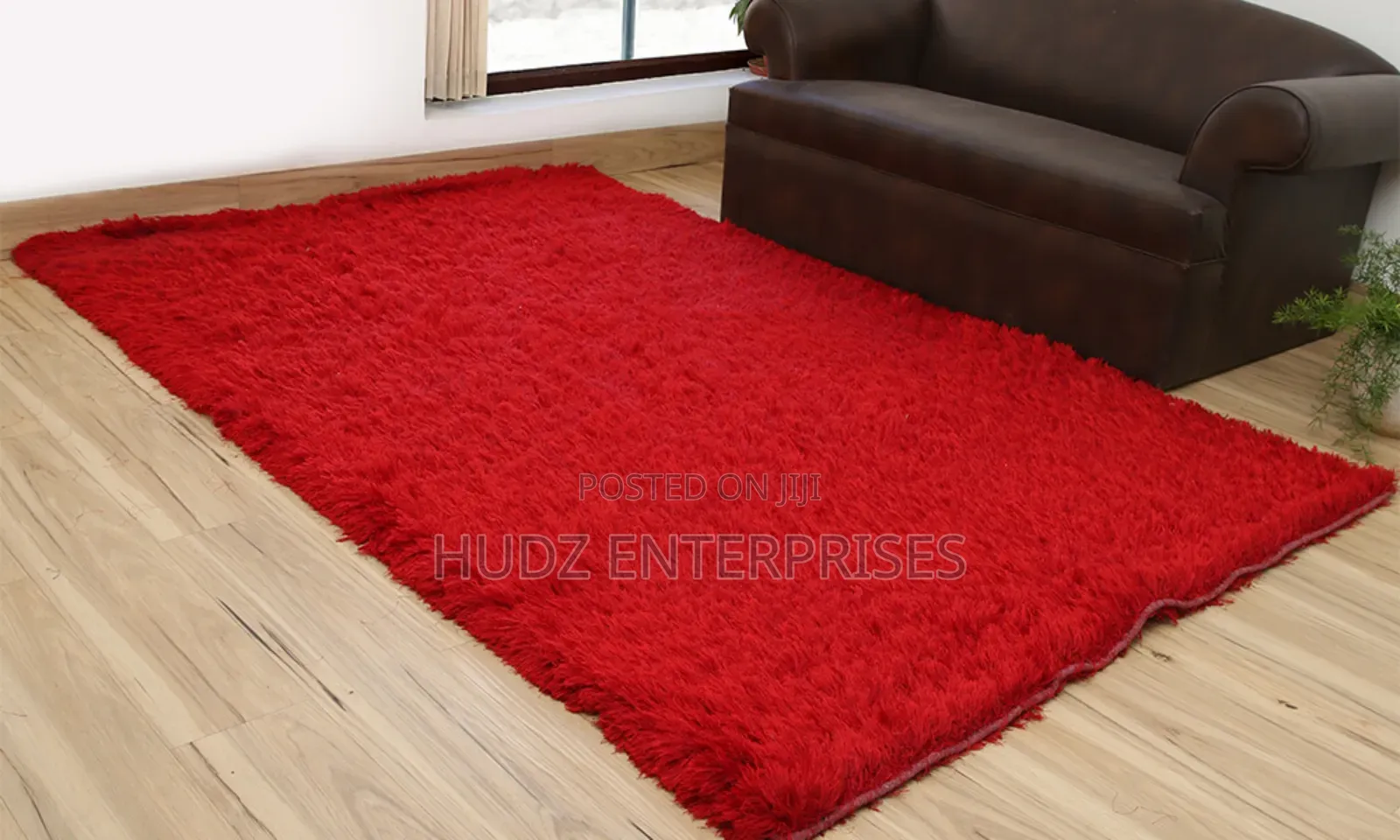 Fluffy Center Carpet Medium Size 1.5by 2meters Red Color
