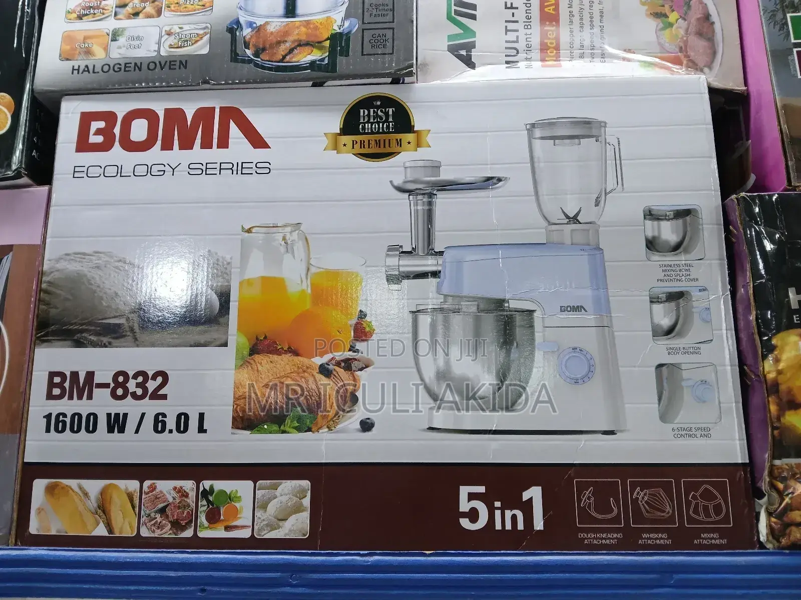 Bomas 5in1 6L Stand Food Dough Mixer,Meat Grinder Juicer