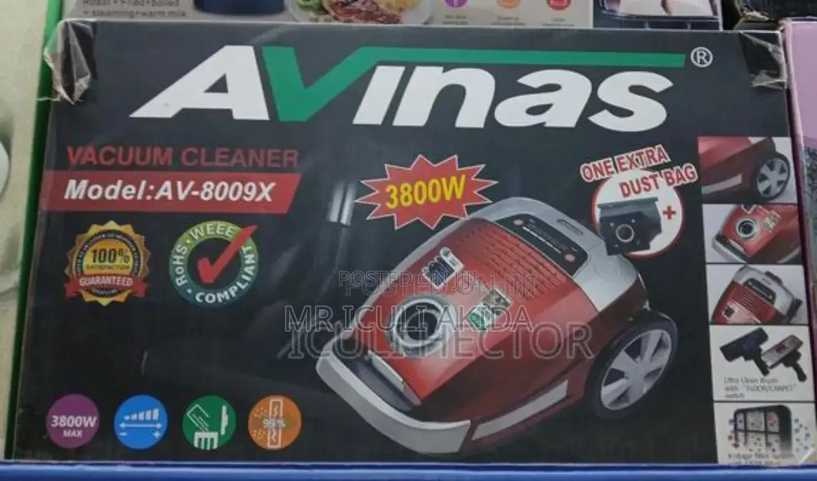 Avinas 3800w 4stage Filtr Systm Wheels Brush Vacuum Cleaner