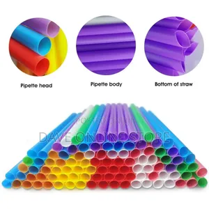 100 Pack Disposable Jumbo Straws for Drinking Smoothies