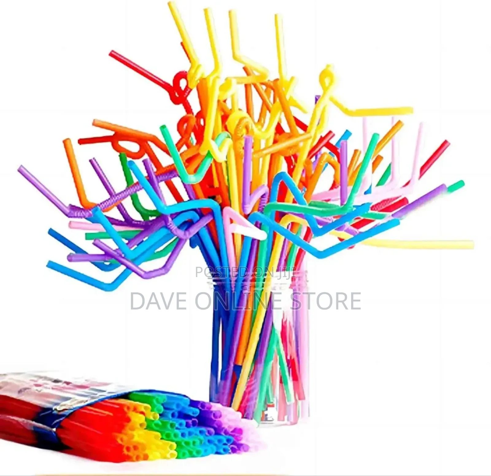Long Flexible Straws Disposable,Plastic Straws (100 PCS