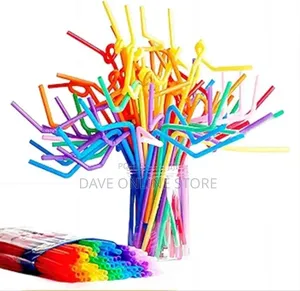 Long Flexible Straws Disposable,Plastic Straws (100 PCS
