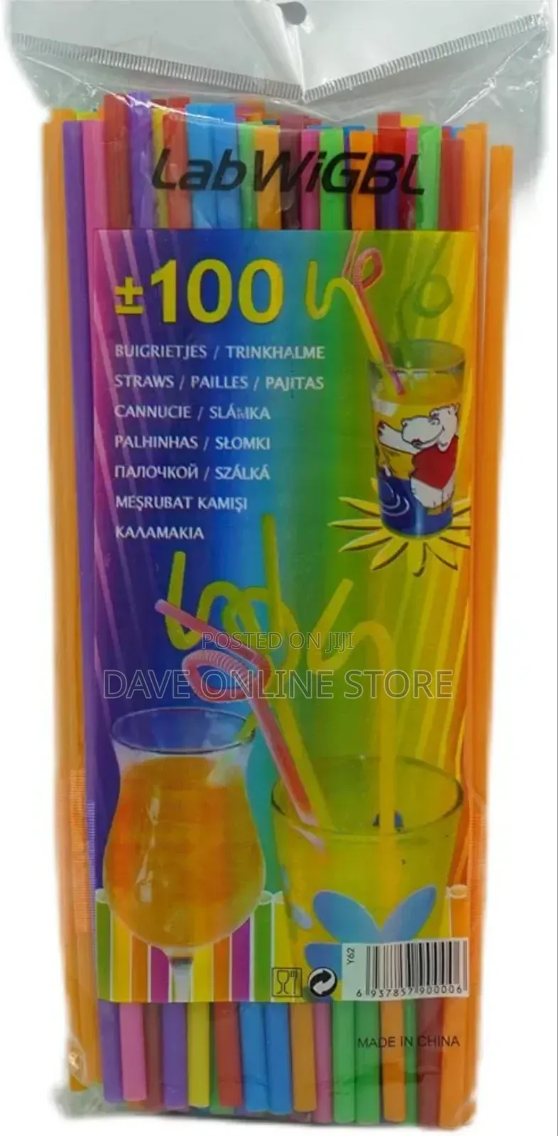 Long Flexible Straws Disposable,Plastic Straws (100 PCS