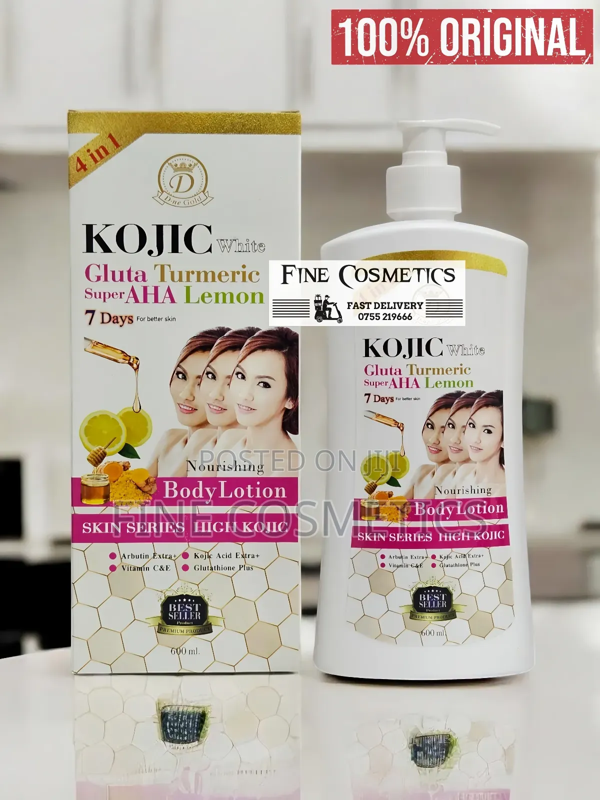 KOJIC WHITE Gluta Turmeric Lemon 7days Skin Whitening Lotion