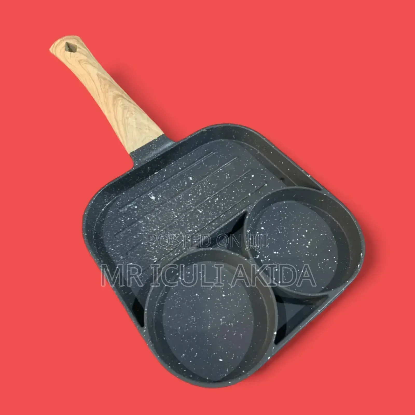 3in1 Non-Stick Divided Grill Cooking and Frying Pan