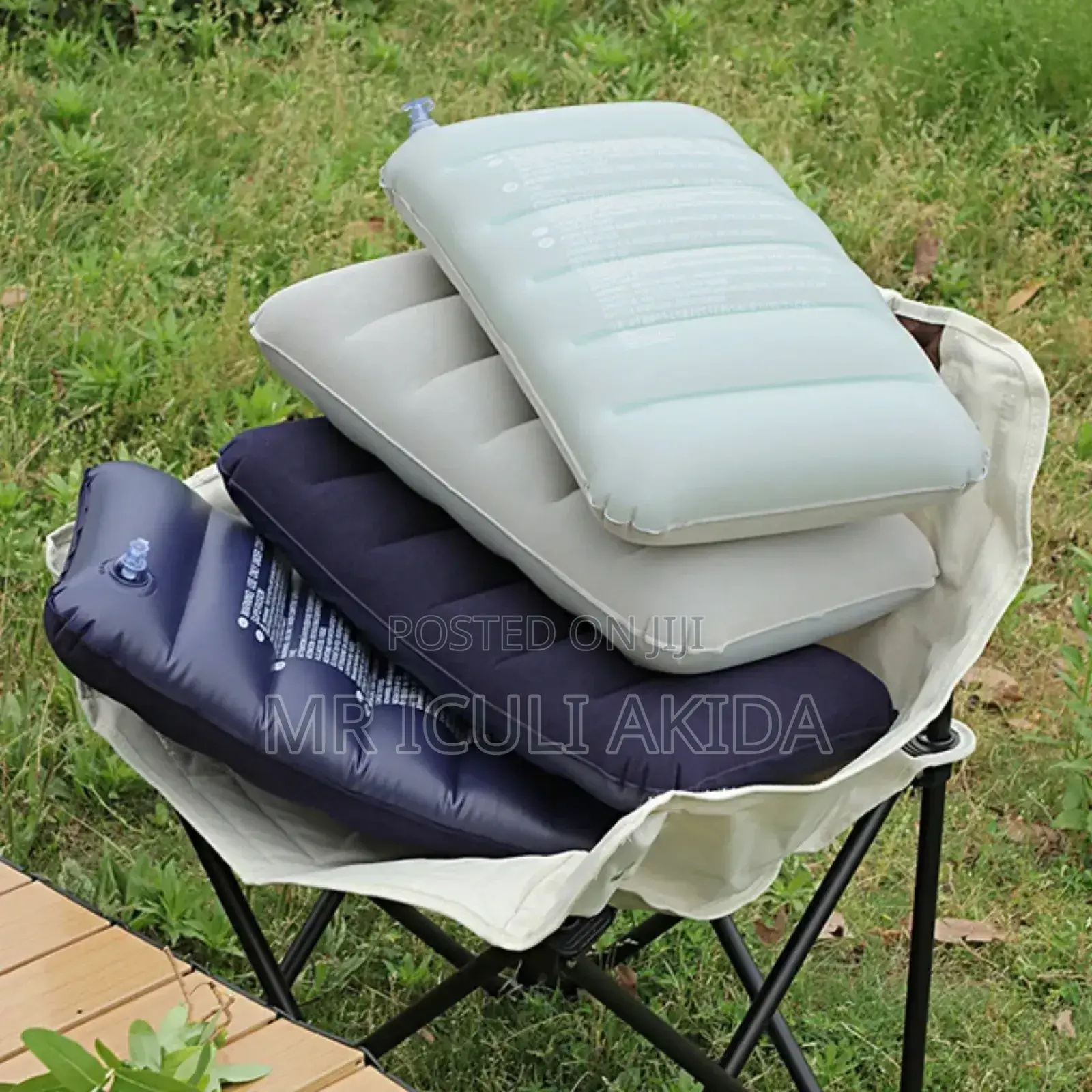 The Intex Flock PVC Travel Portable Inflatable Pillow