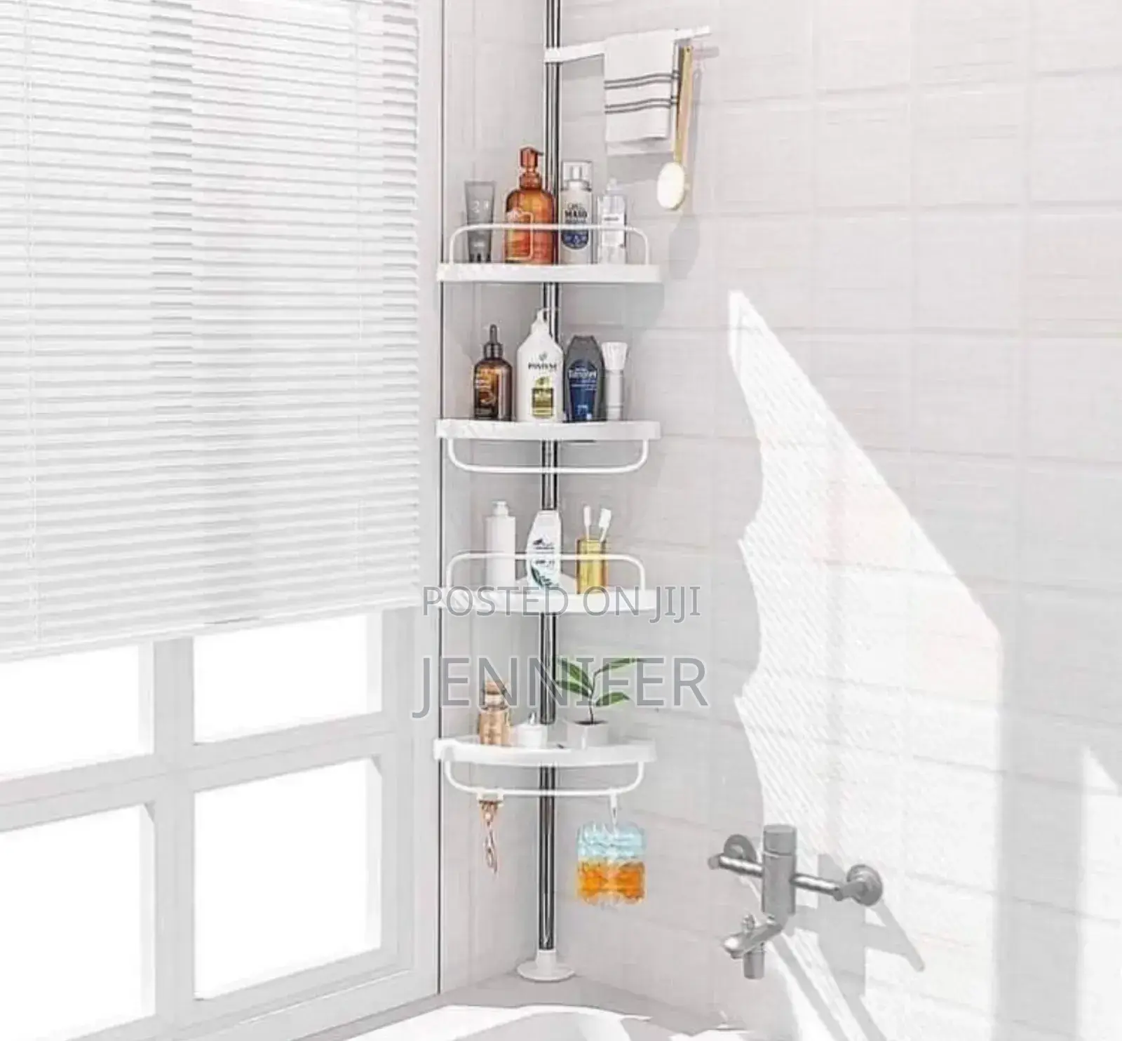 4-Tier Adjustable Corner Bathroom Shower Caddy Organiser