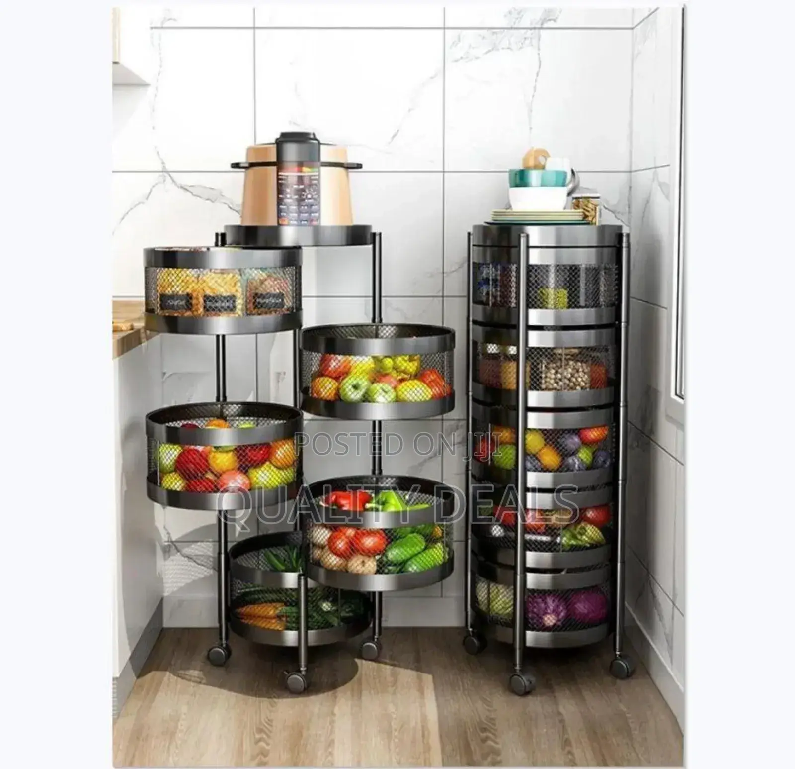 Rotating Movable Kitchen Rack/ Trolley