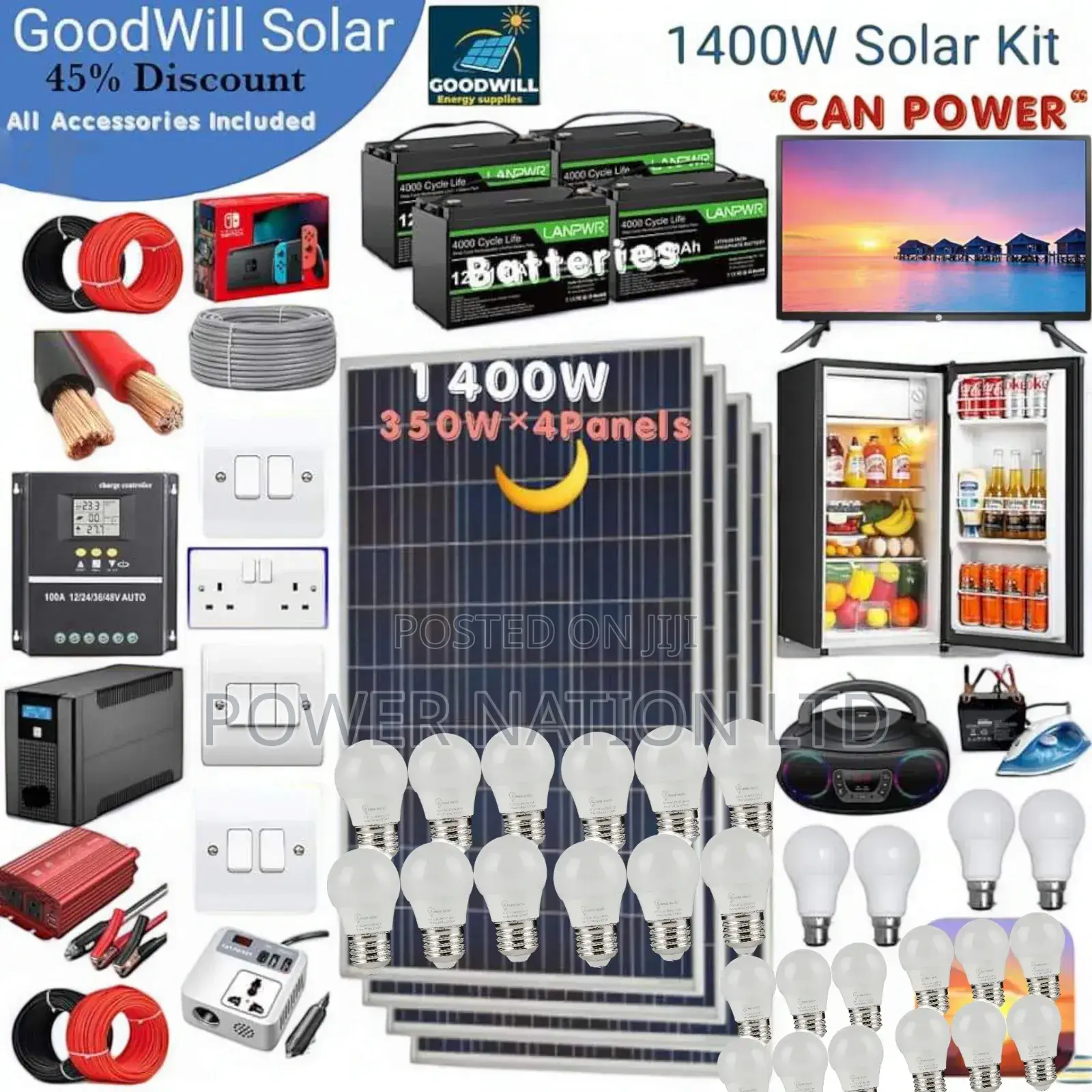 1400w Solar Energy System Full Kit