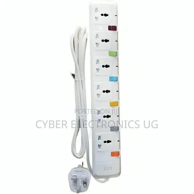 G T 6 Way Socket Extension Cable With Overload Protection
