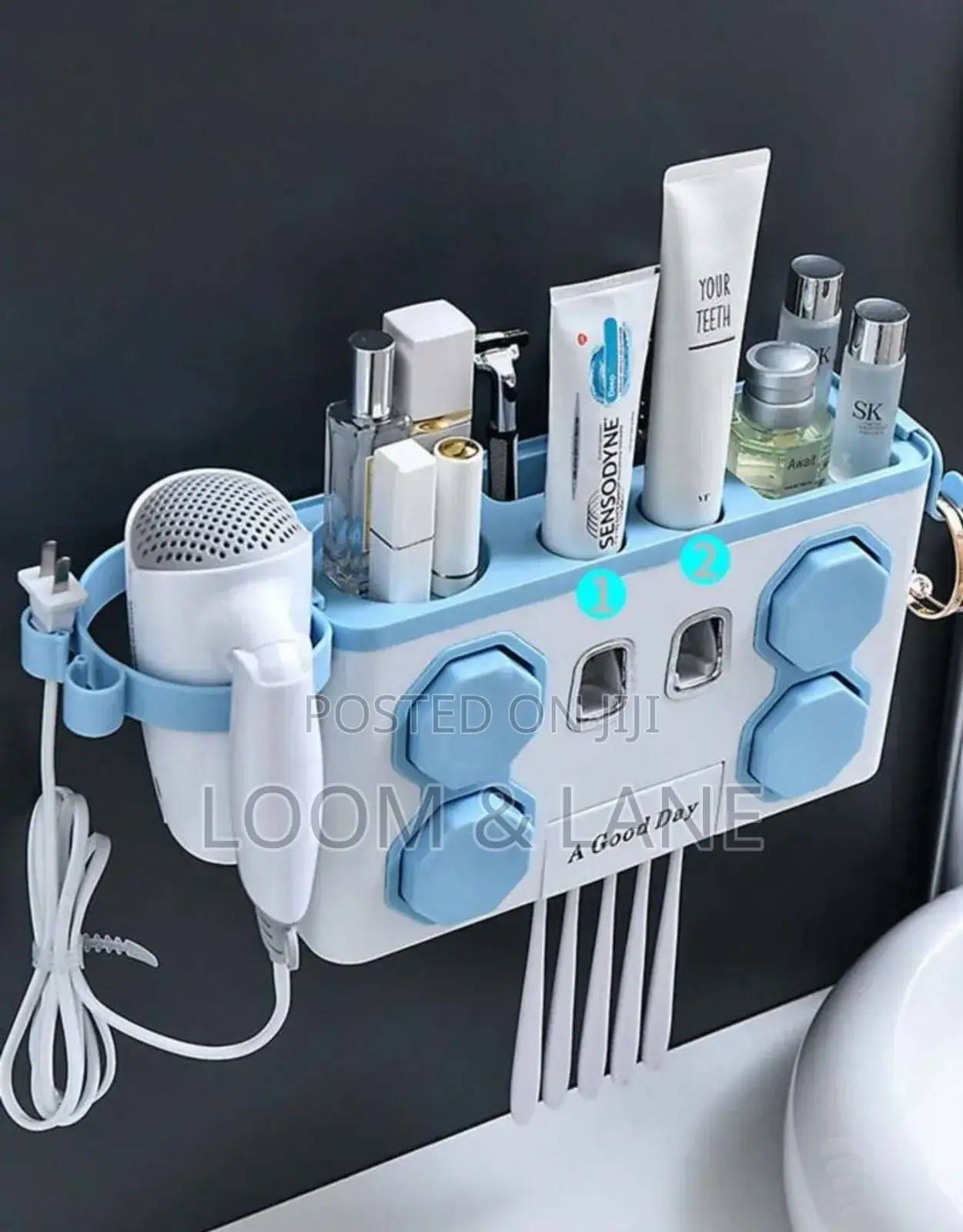 Wall Mounted Multi-functional Bathroom Organizer
