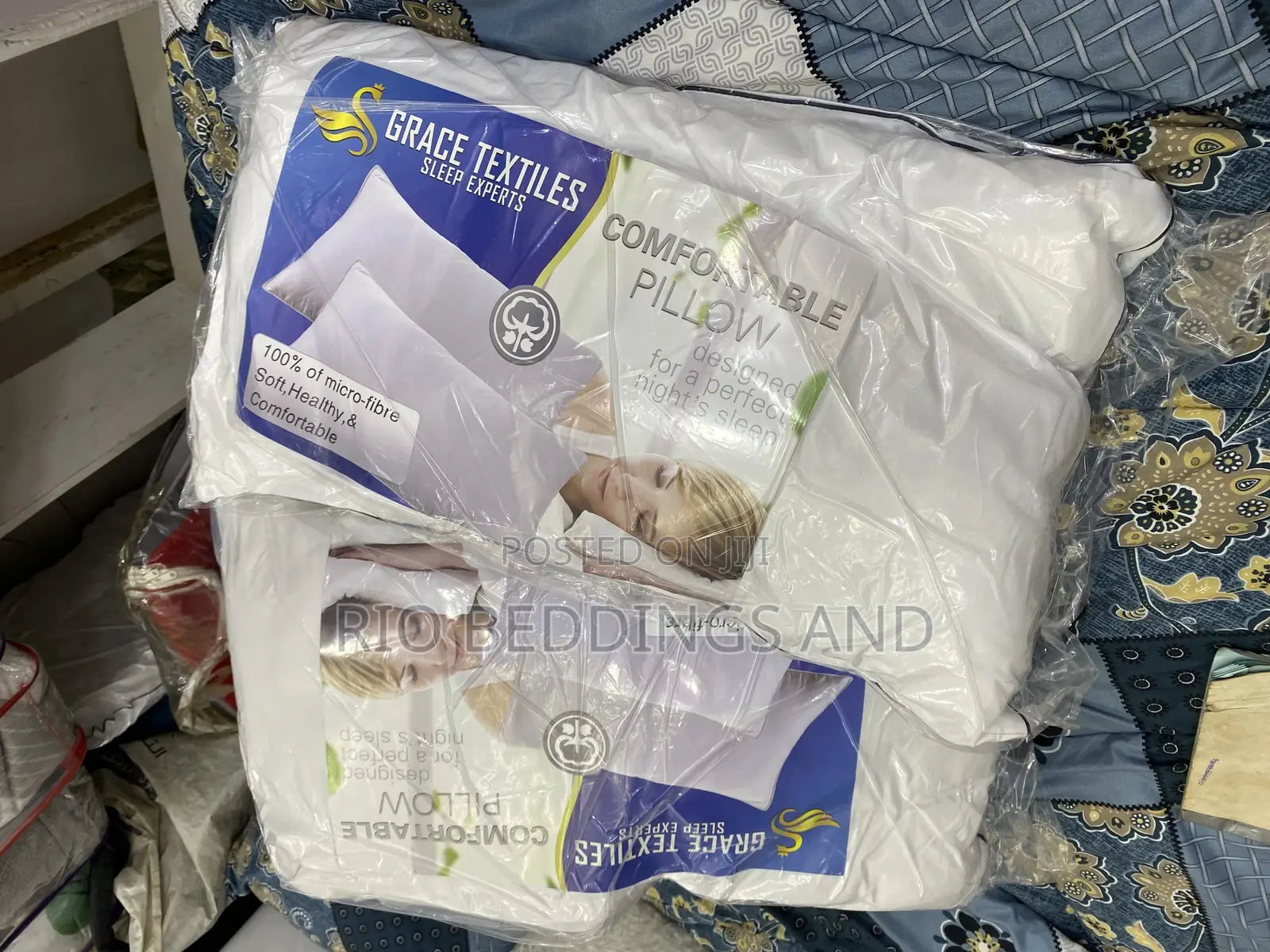 Fiber Pillows / a Pair It Has Two Pillows