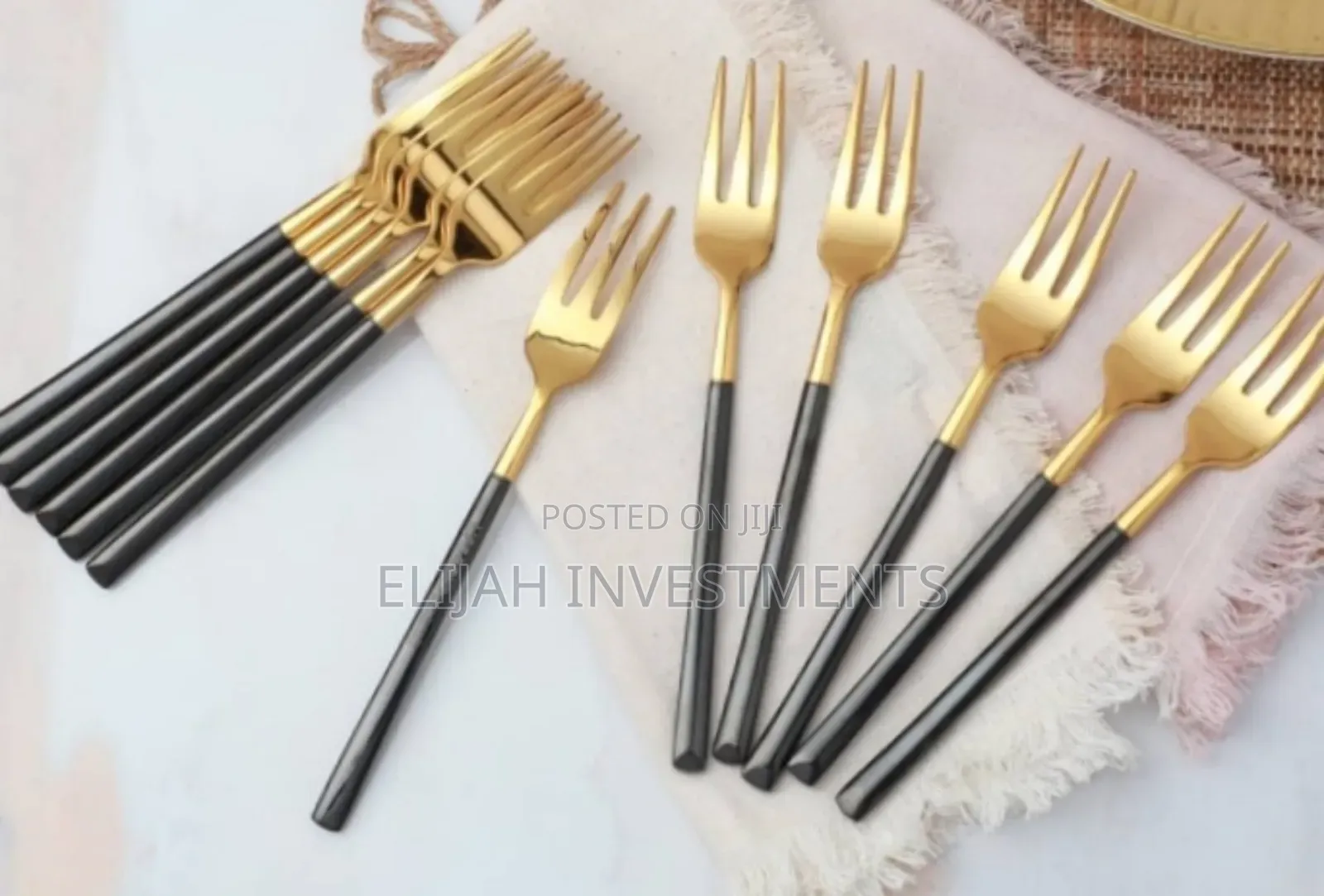12 PCS Gold and Balck Forks