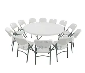 Cocktail Plastic Foldable Round Table and Chairs (12 People)