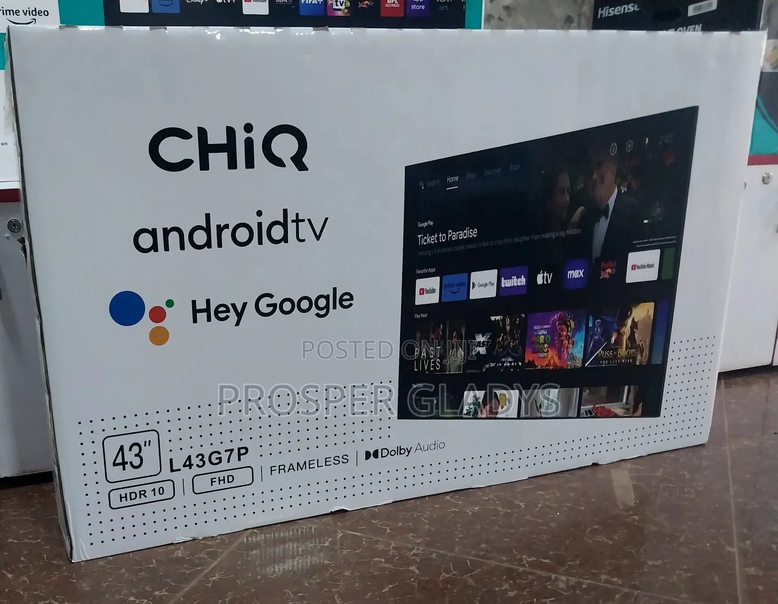 Chiq 43 Smart UHD Flat Screen Flameless.