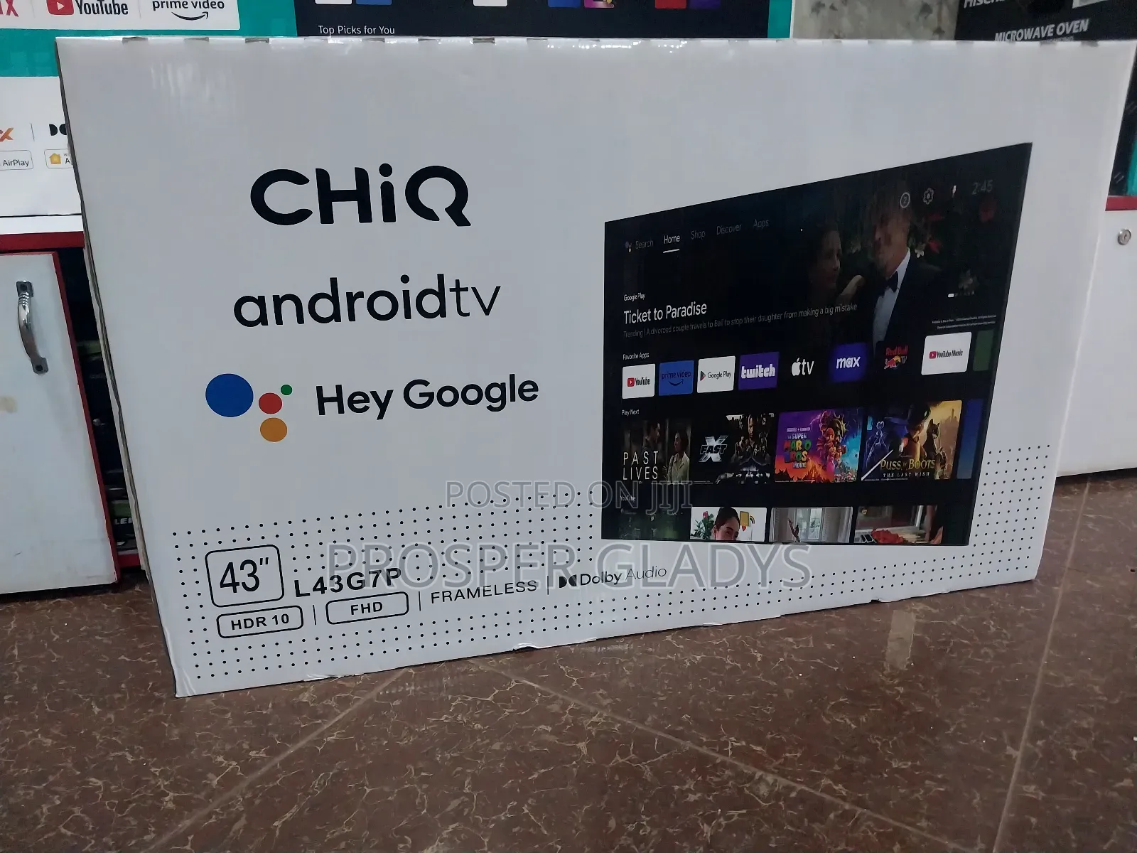 Chiq 43 Smart UHD Flat Screen Flameless.